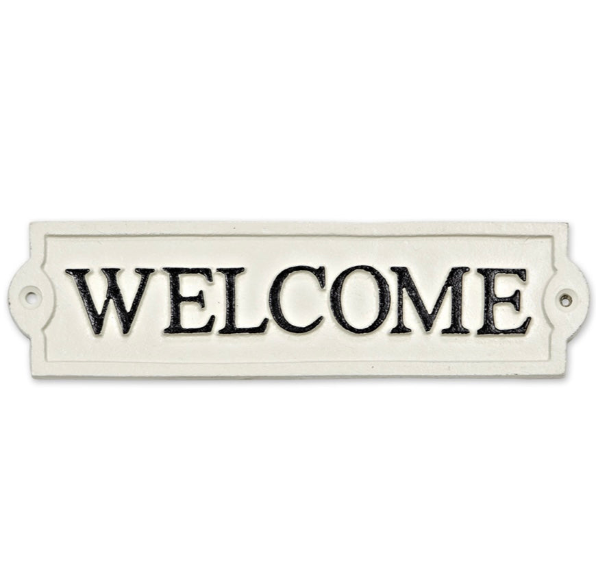 Welcome Sign | Antique White | 9”L