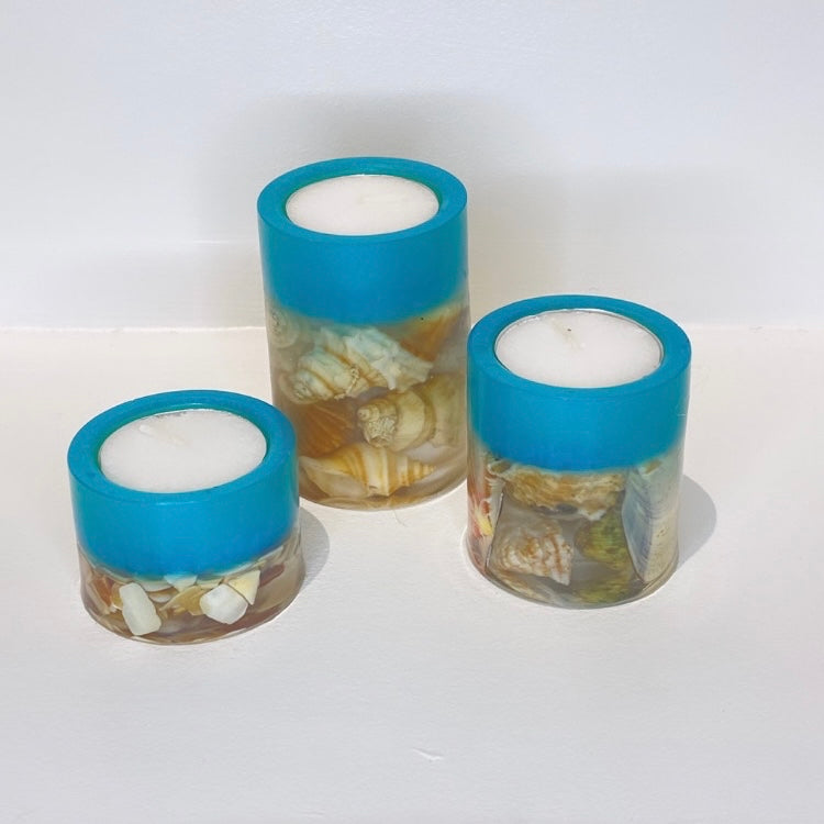 Lo Resin Designs — 3pc Tea light candle stand (comes with 3 candles)