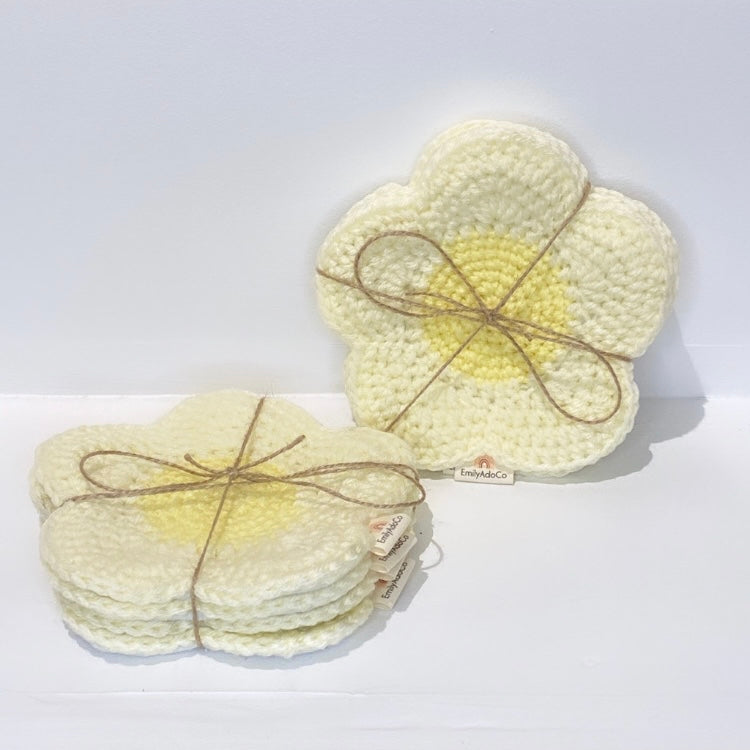 Handmade Crochet Coasters — Set of 4