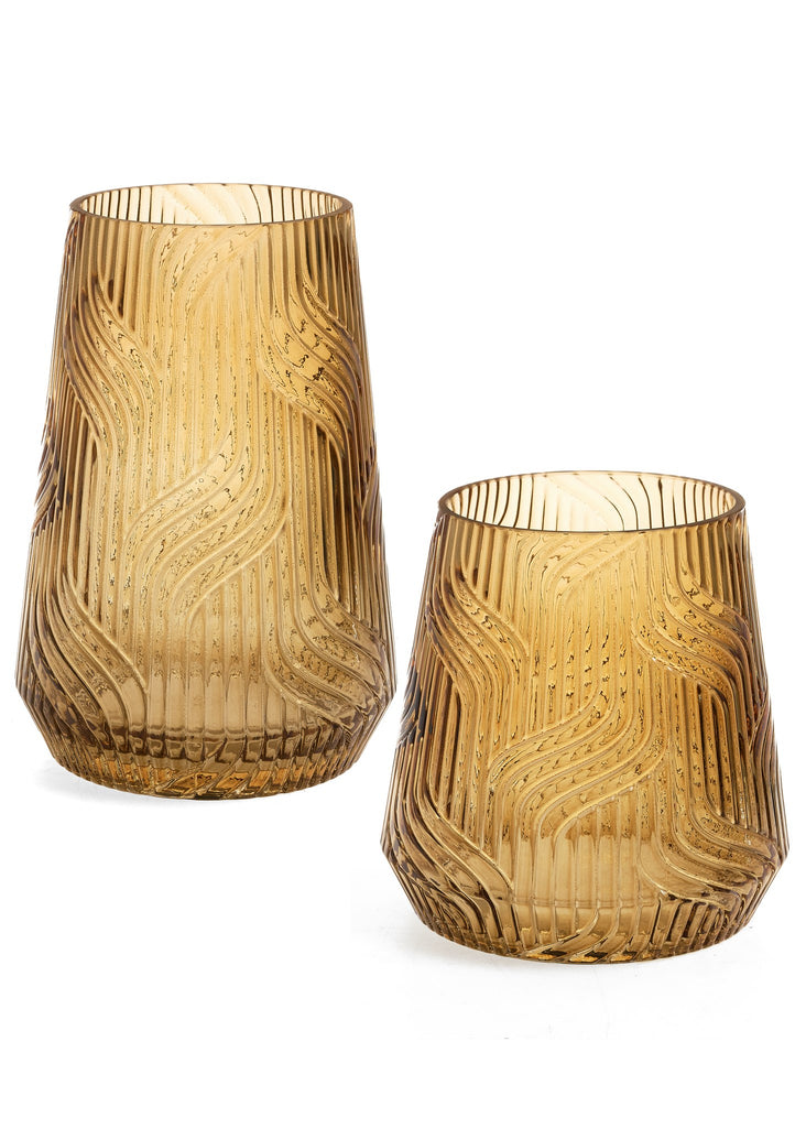 Small Textured Glass  Vase (Mustard)
