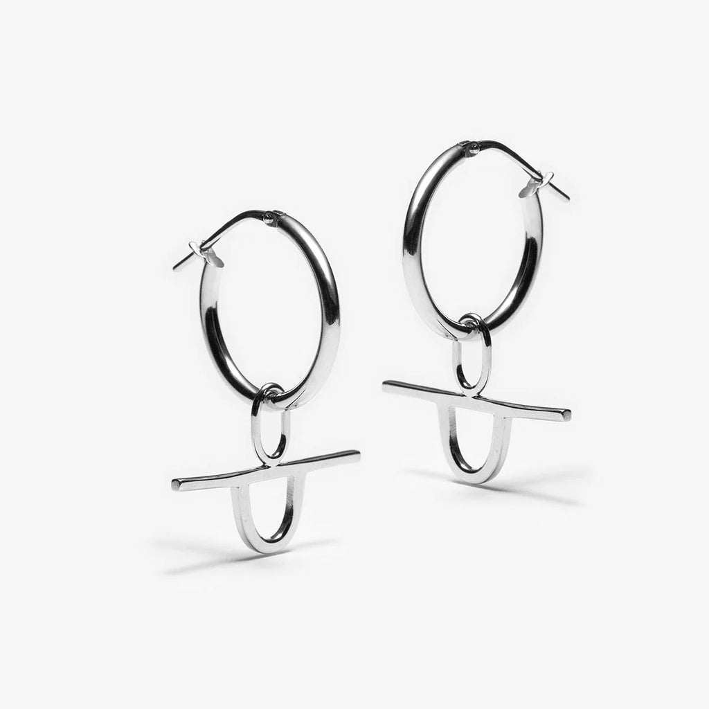 Métamorphose - Hoop Earrings With Geometric Charms