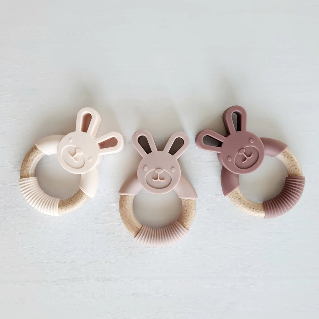 Teething toy - Rabbit on wood