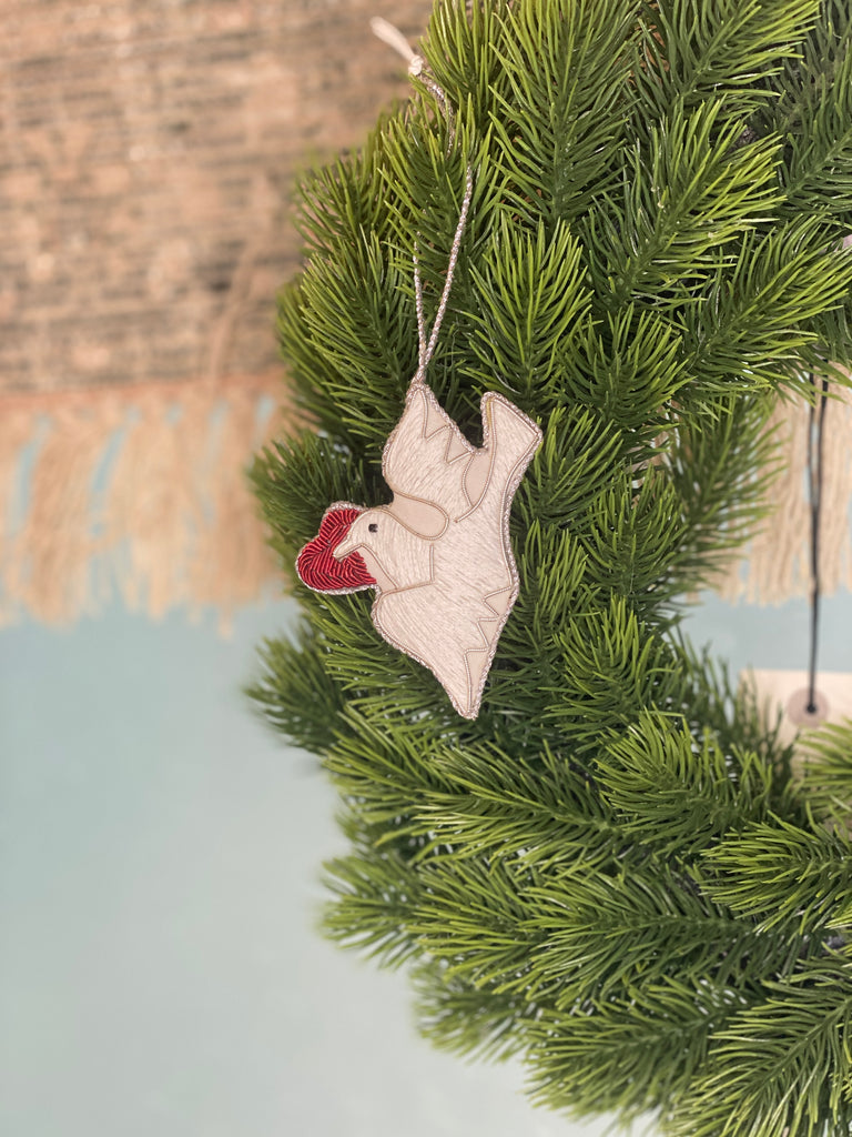 Dove Zardozi Ornament