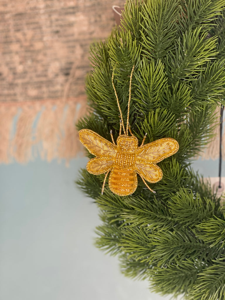 Gold Bee Zardozi Ornament