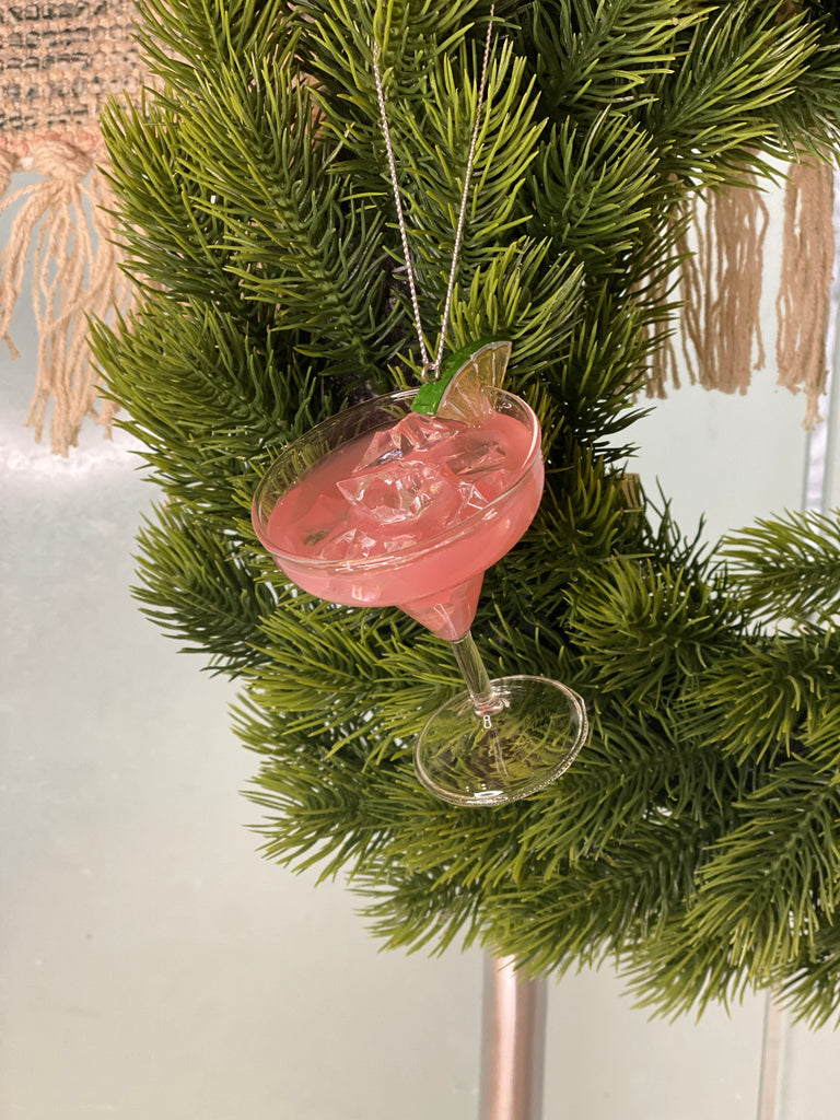 Strawberry Margarita Glass Ornament