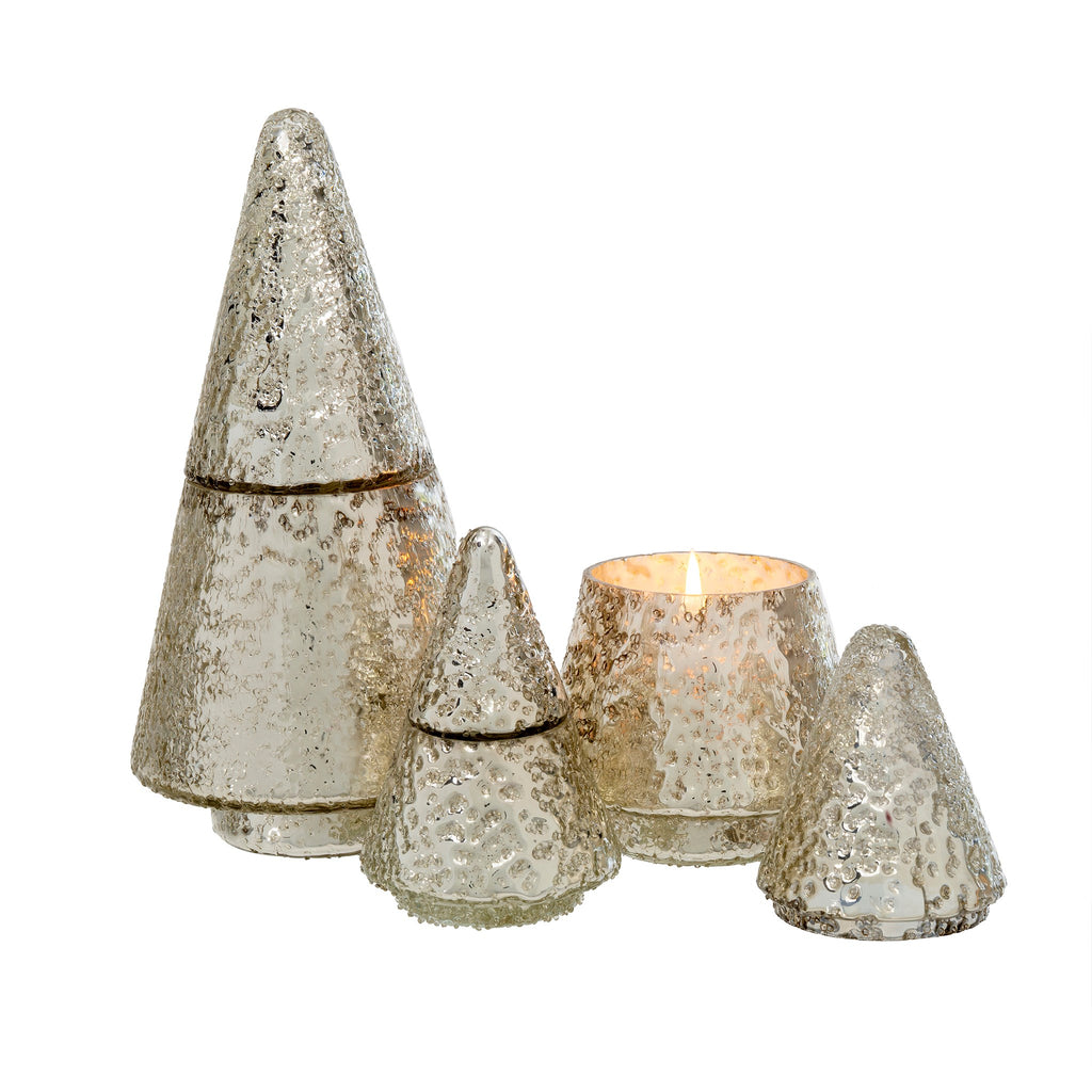 Shimmer Tree Candle Silver - Amber Spruce | Medium
