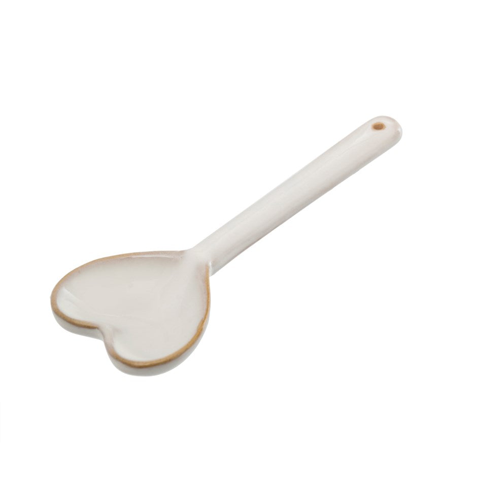 Ceramic Heart Spoon | White
