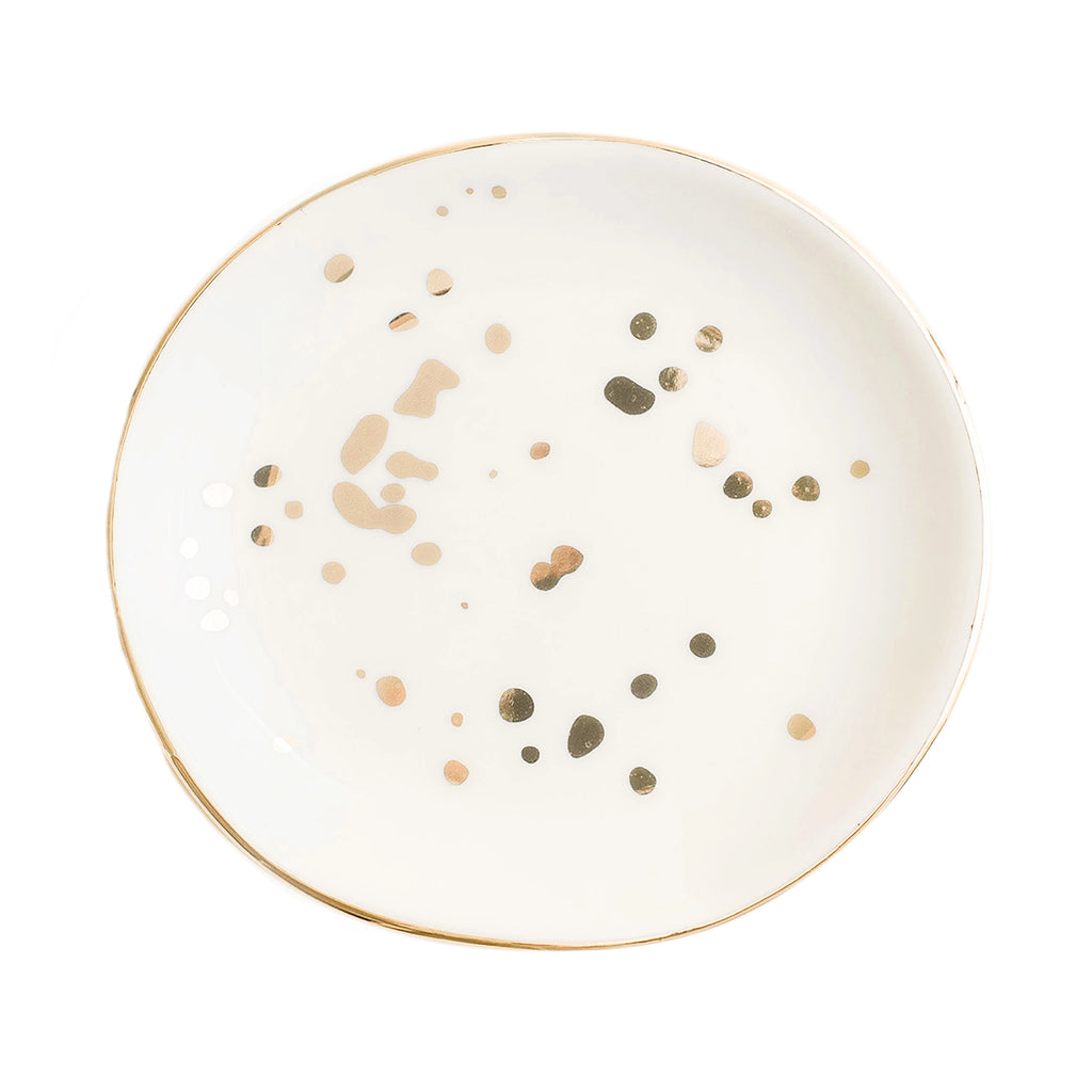 Speckled Jewelry Dish | Gold Drip