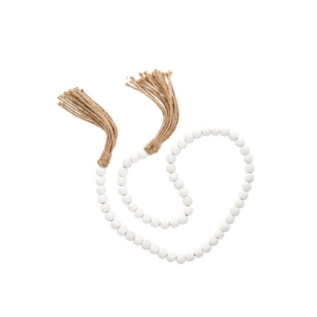 Carini Tassel Prayer Beads | White