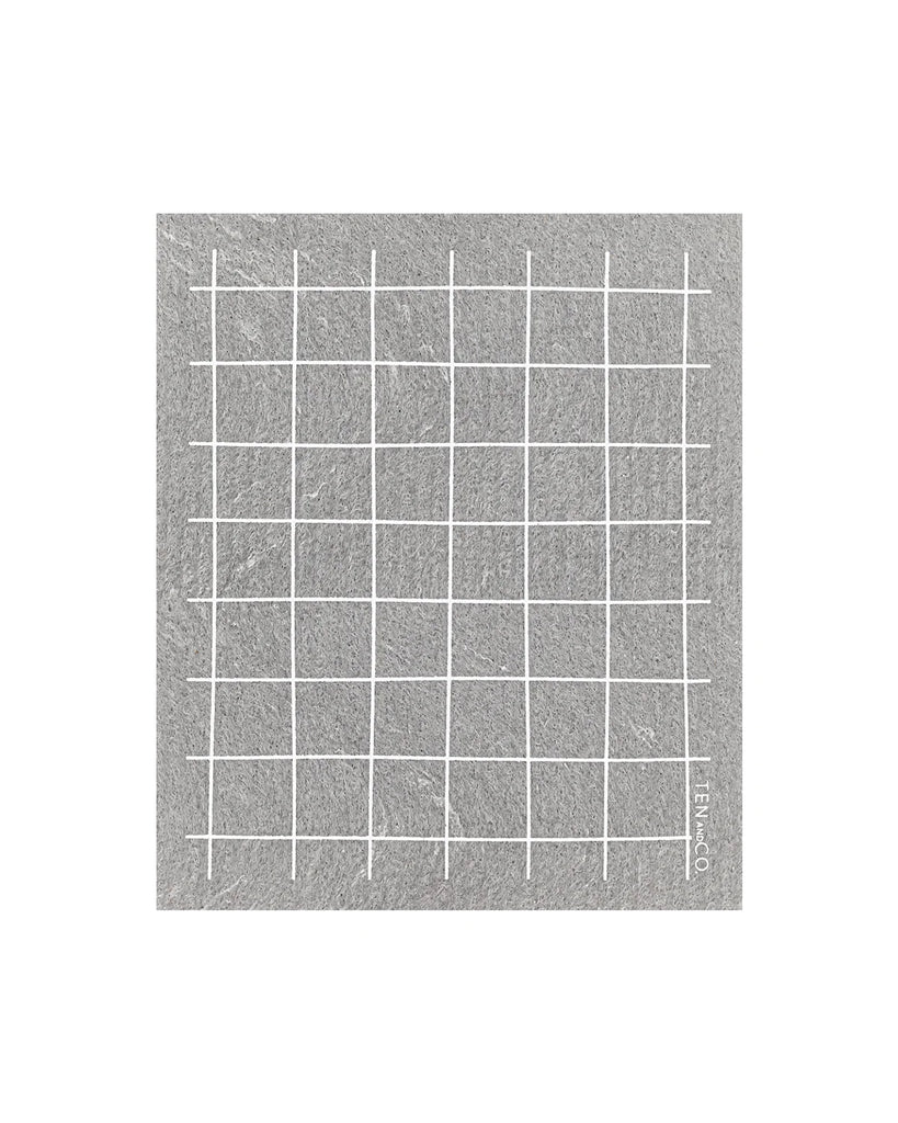 Grid Sponge Cloth - White | Grey