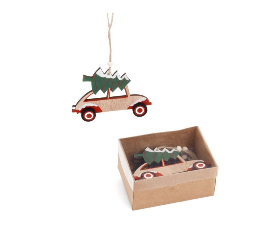 Christmas Wooden Ornament - Car/Tree