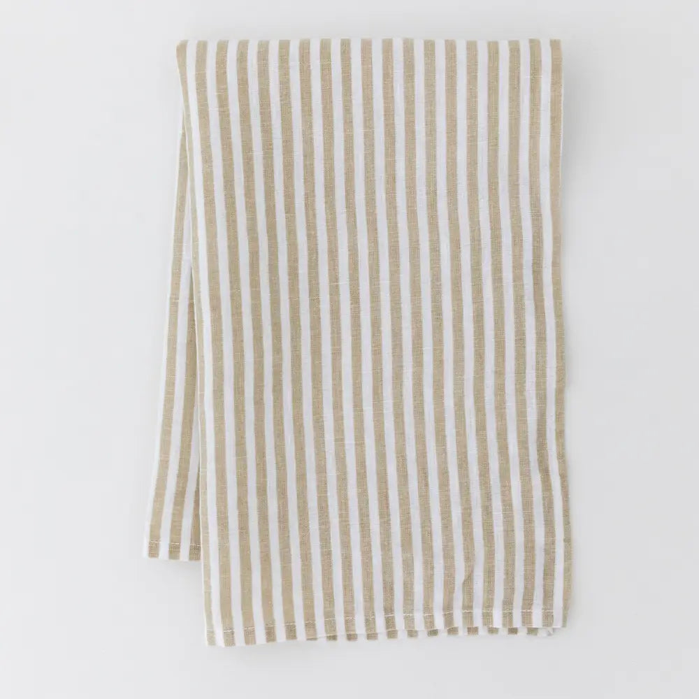 Awning Stripe Tea Towel | Oatmeal