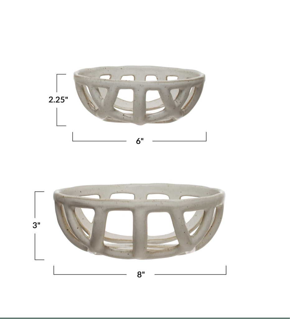 Handmade Stone Basket Bowls | Small | Large