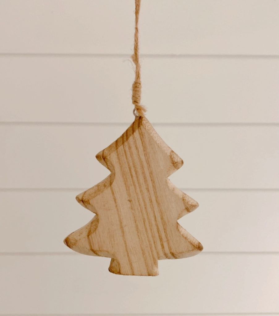 Tree ornament - natural wood