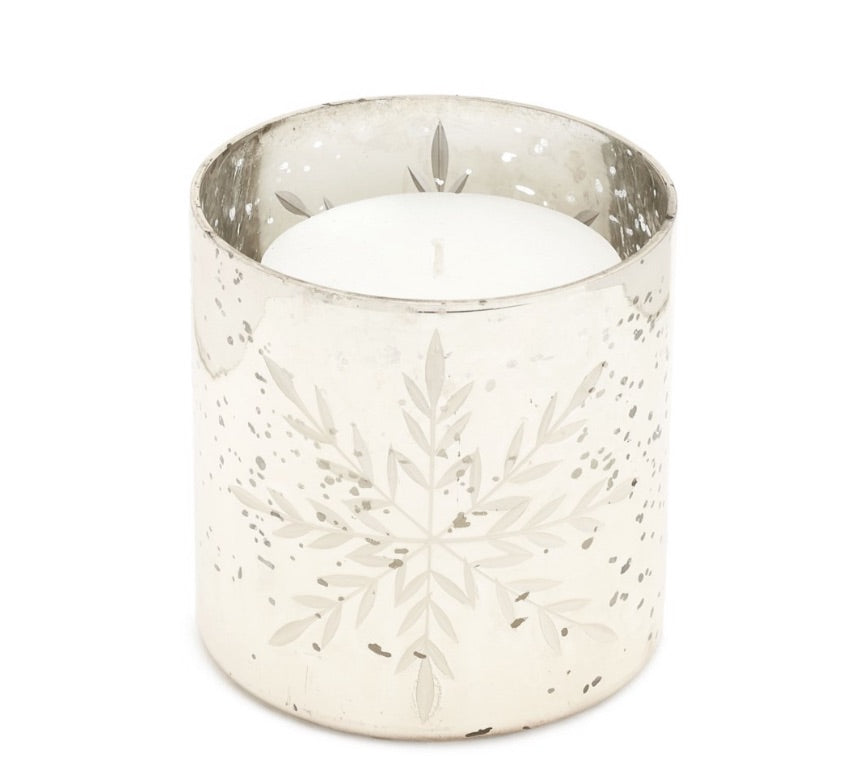 Snowflake Glass Candle Holder