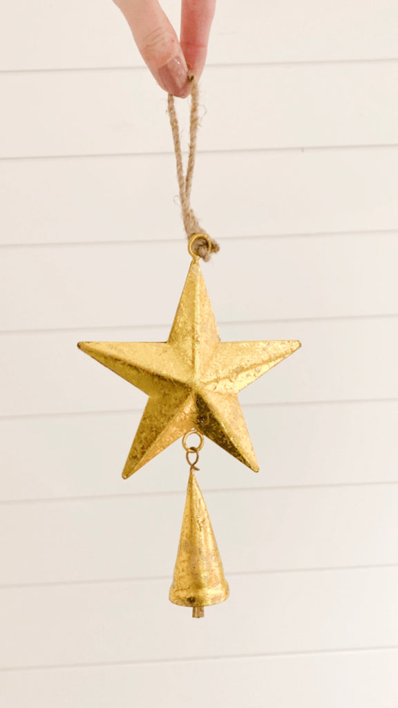 Gold Star Ornament Bell